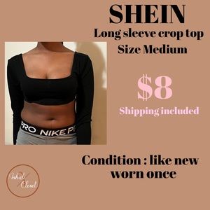 Shein long sleeve extra crop top